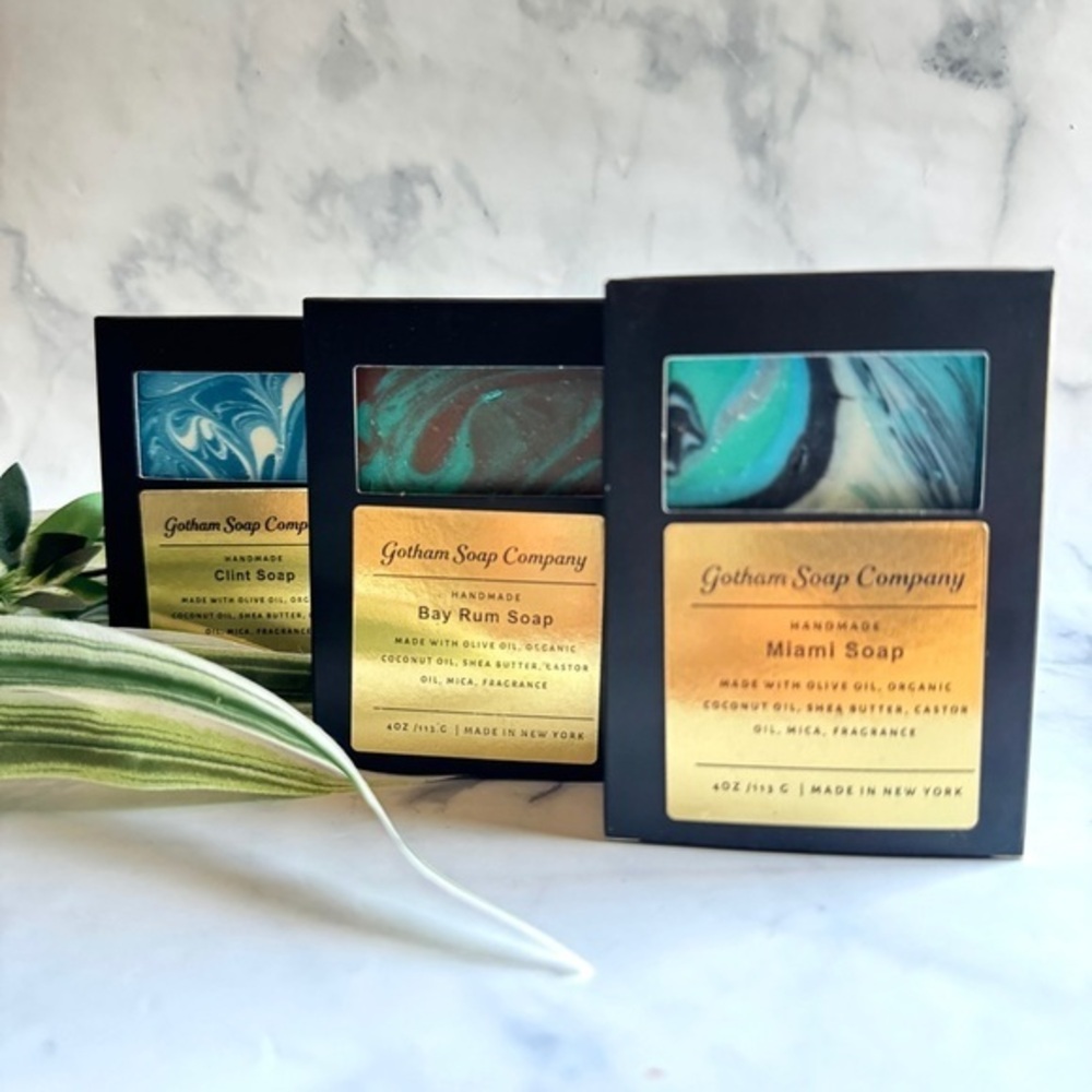 Costal Breeze Gift Set. Three handmade plant based soaps for men.